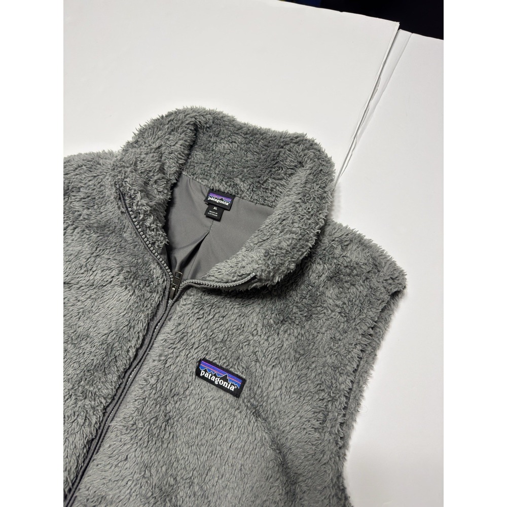 Patagonia Womens Los Gatos Full Zip Vest Gray Fleece Pockets Warm Outdoors Sz XL - Picture 4 of 7